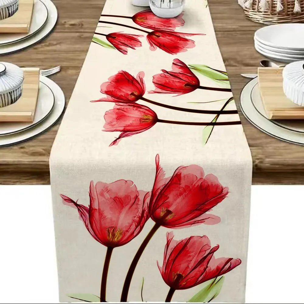 Tulip Linen Table Runner
