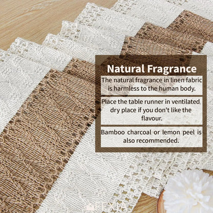 Rustic Table Runner Cream & Brown