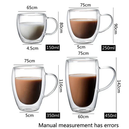 Double Wall Glass Cup 450 - 650 ml